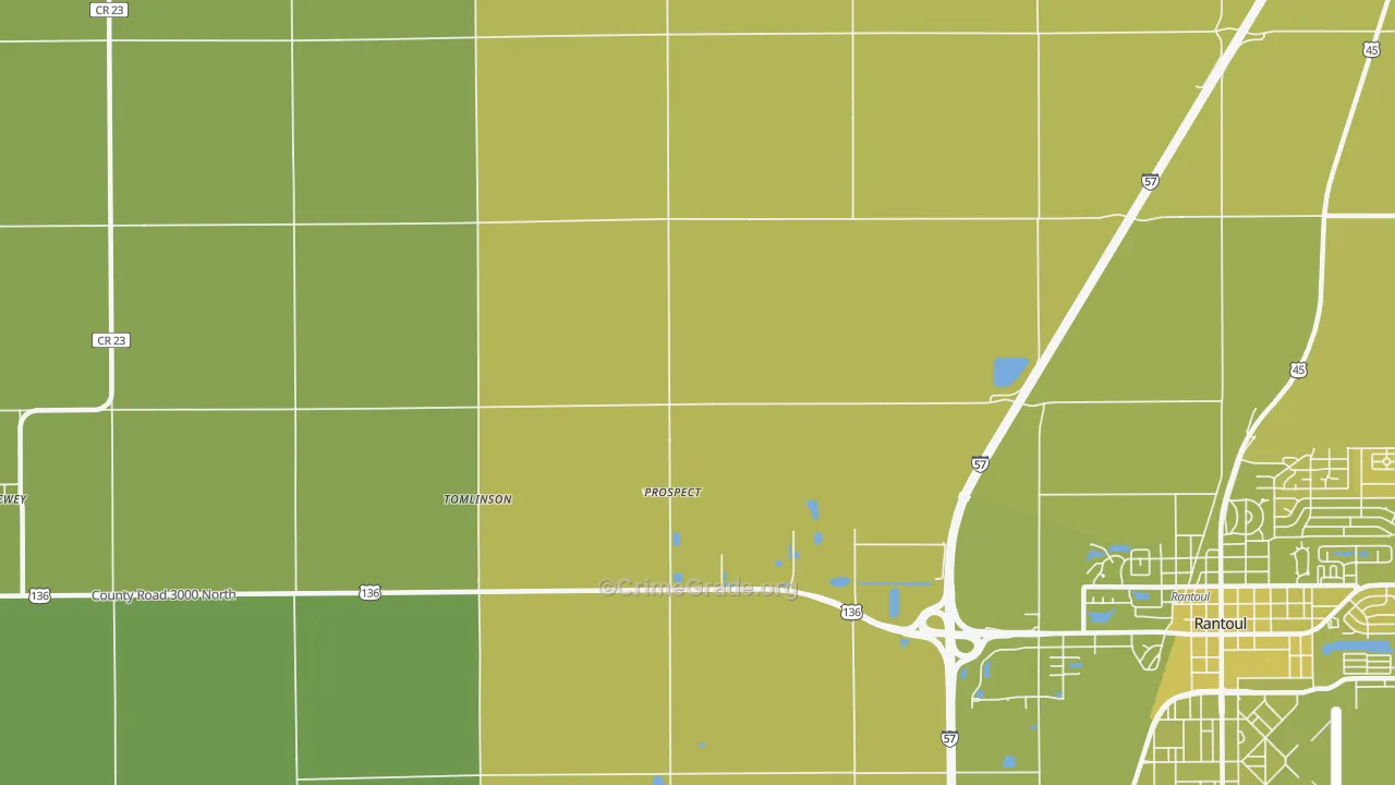 Prospect, IL Map of Vehicle Theft Rates
