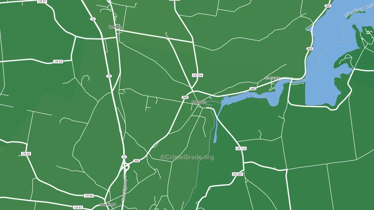 Prospect, NY Map of Vehicle Theft Rates