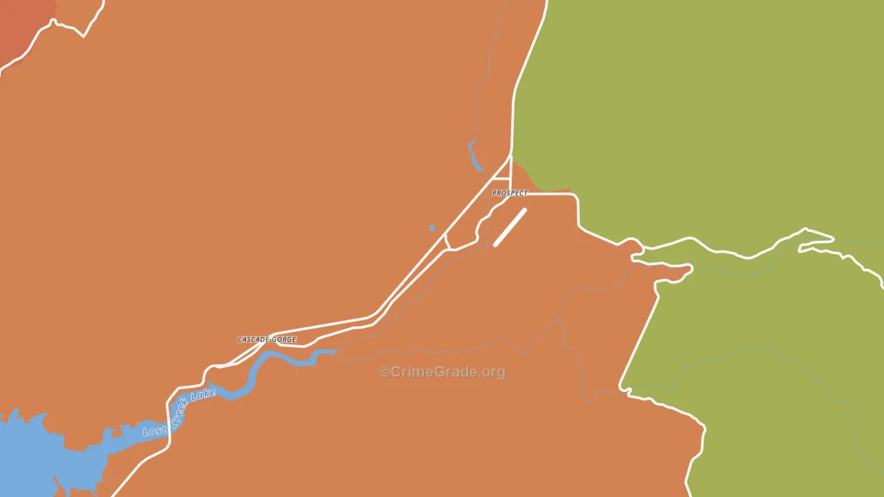 Prospect, OR Map of Vehicle Theft Rates