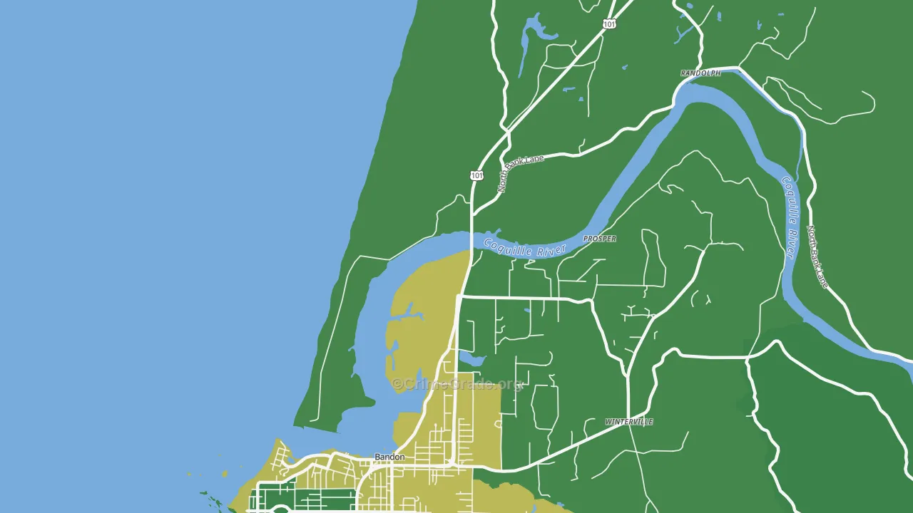 Prosper, OR Map of Vehicle Theft Rates