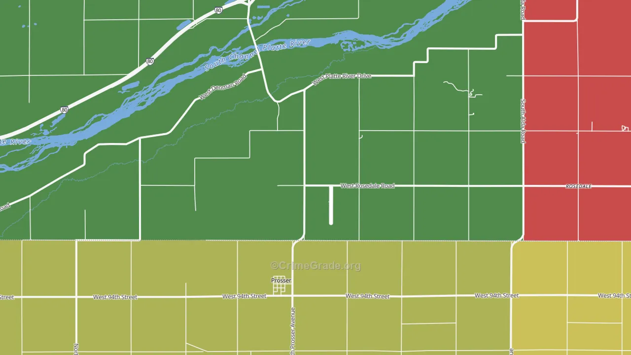 Prosser, NE Map of Vehicle Theft Rates