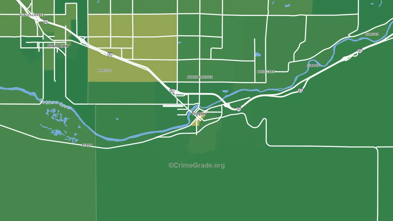 Prosser, WA Map of Vehicle Theft Rates
