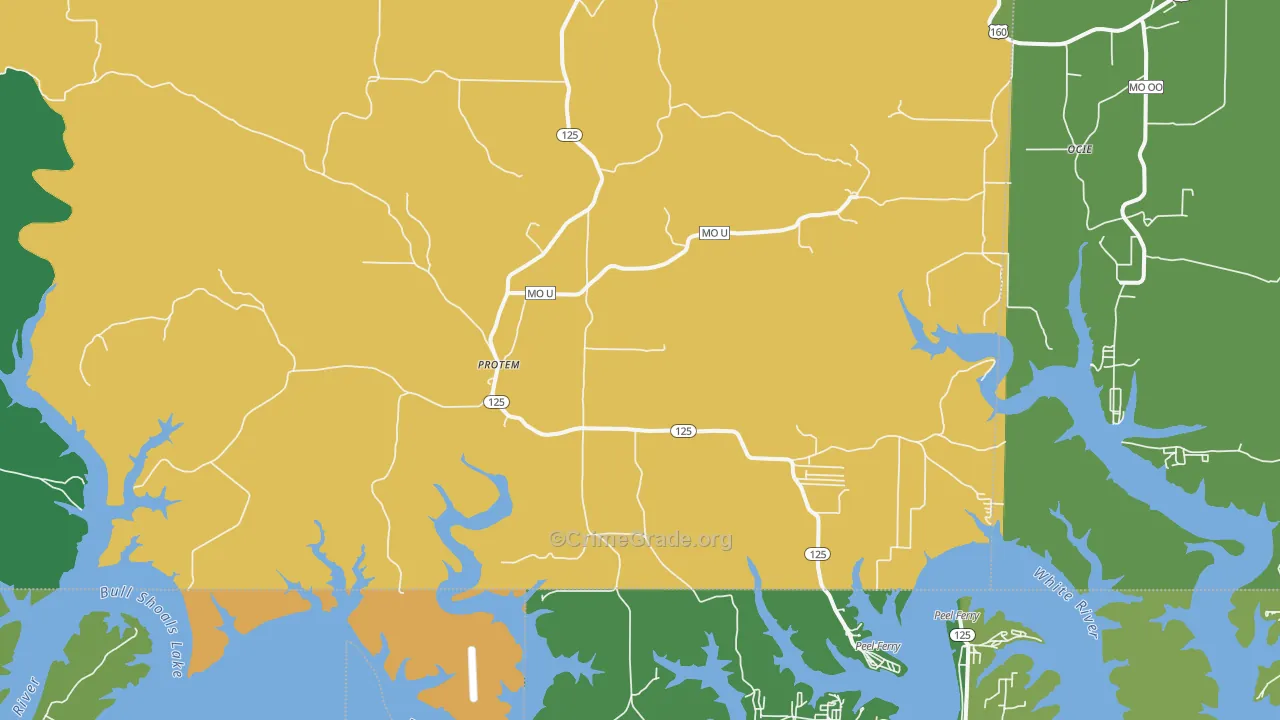 Protem, MO Map of Vehicle Theft Rates