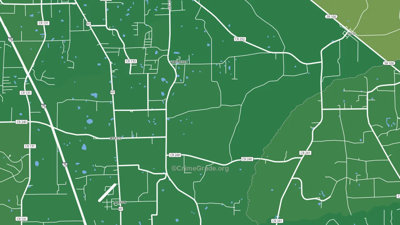 Providence, FL Map of Vehicle Theft Rates