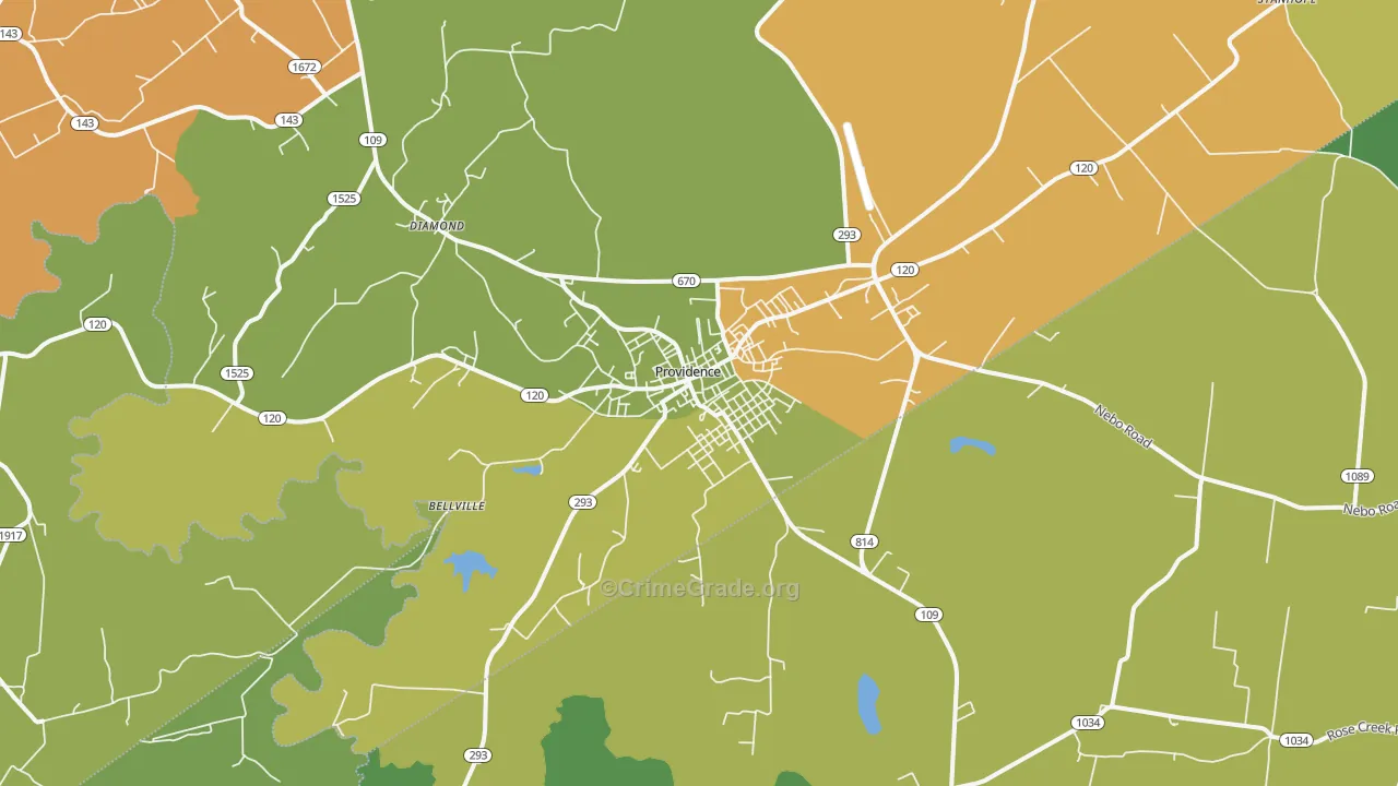 Providence, KY Map of Vehicle Theft Rates