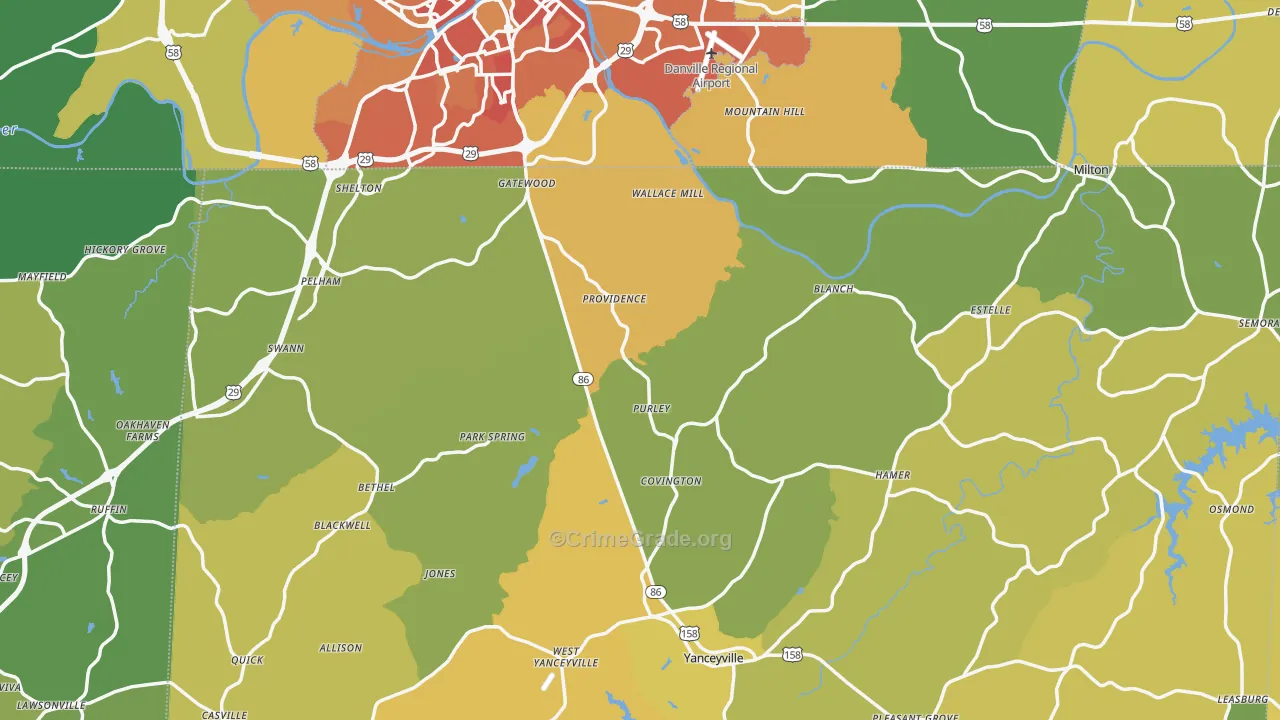 Providence, NC Map of Vehicle Theft Rates