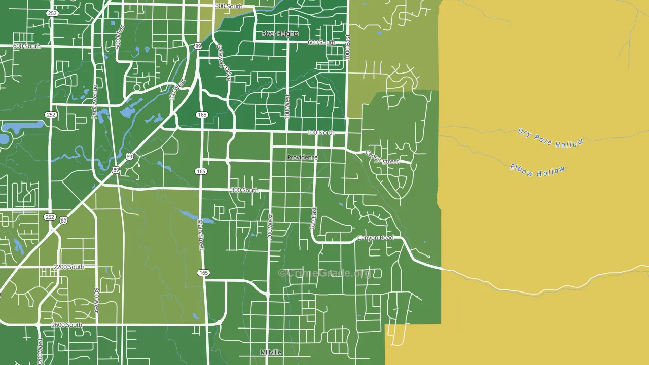 Providence, UT Map of Vehicle Theft Rates