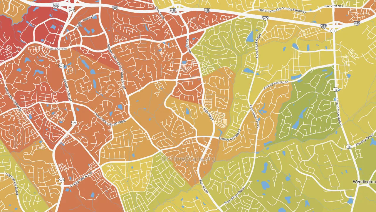Provincetowne, Charlotte, NC Map of Vehicle Theft Rates