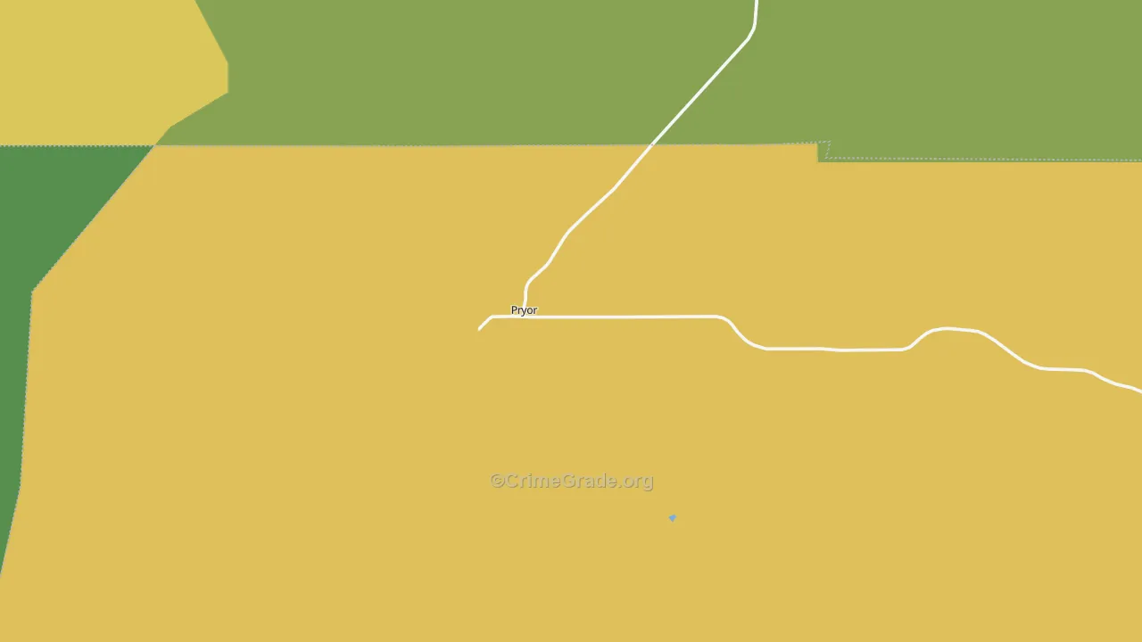 Pryor, MT Map of Vehicle Theft Rates