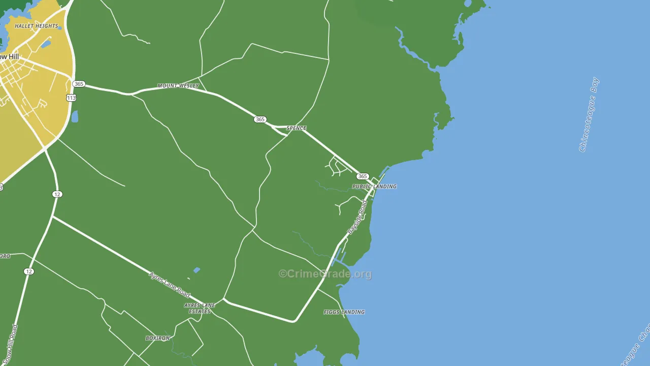 Public Landing, MD Map of Vehicle Theft Rates