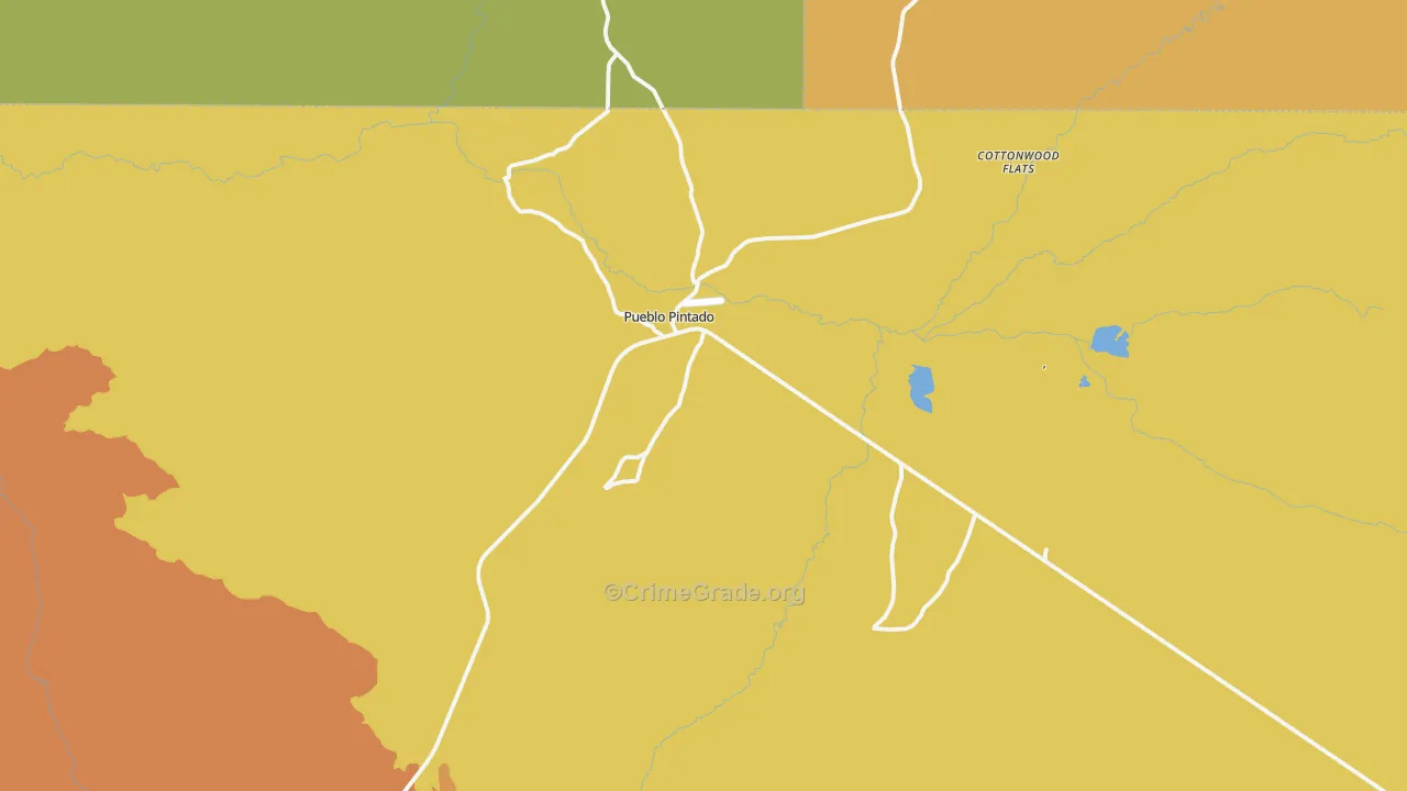 Pueblo Pintado, NM Map of Vehicle Theft Rates