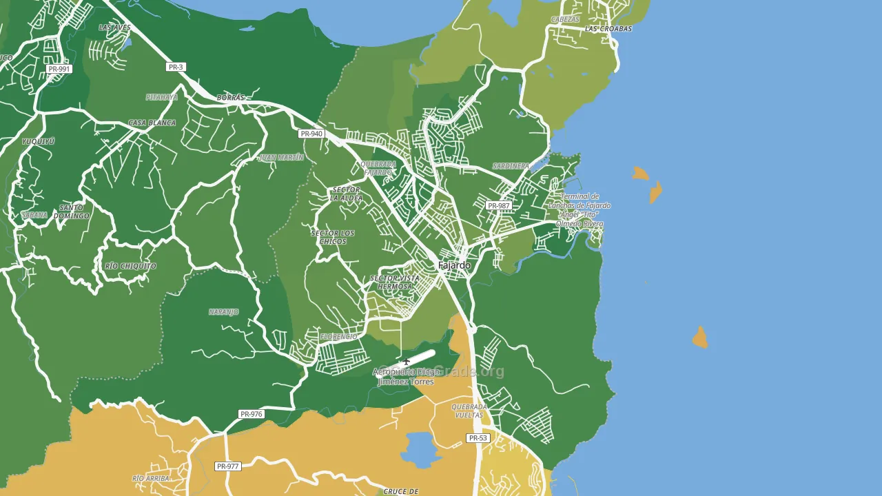 Puerto Real, PR Map of Vehicle Theft Rates