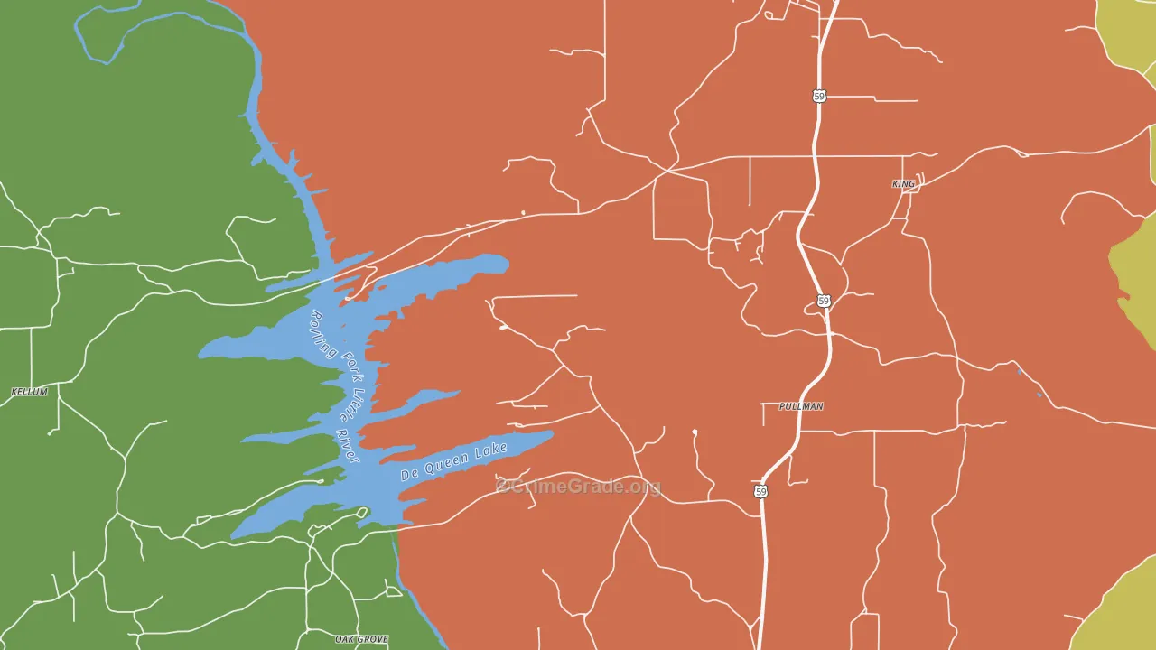 Pullman, AR Map of Vehicle Theft Rates