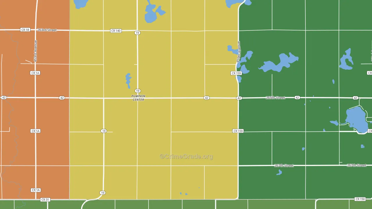 Pumpkin Center, SD Map of Vehicle Theft Rates