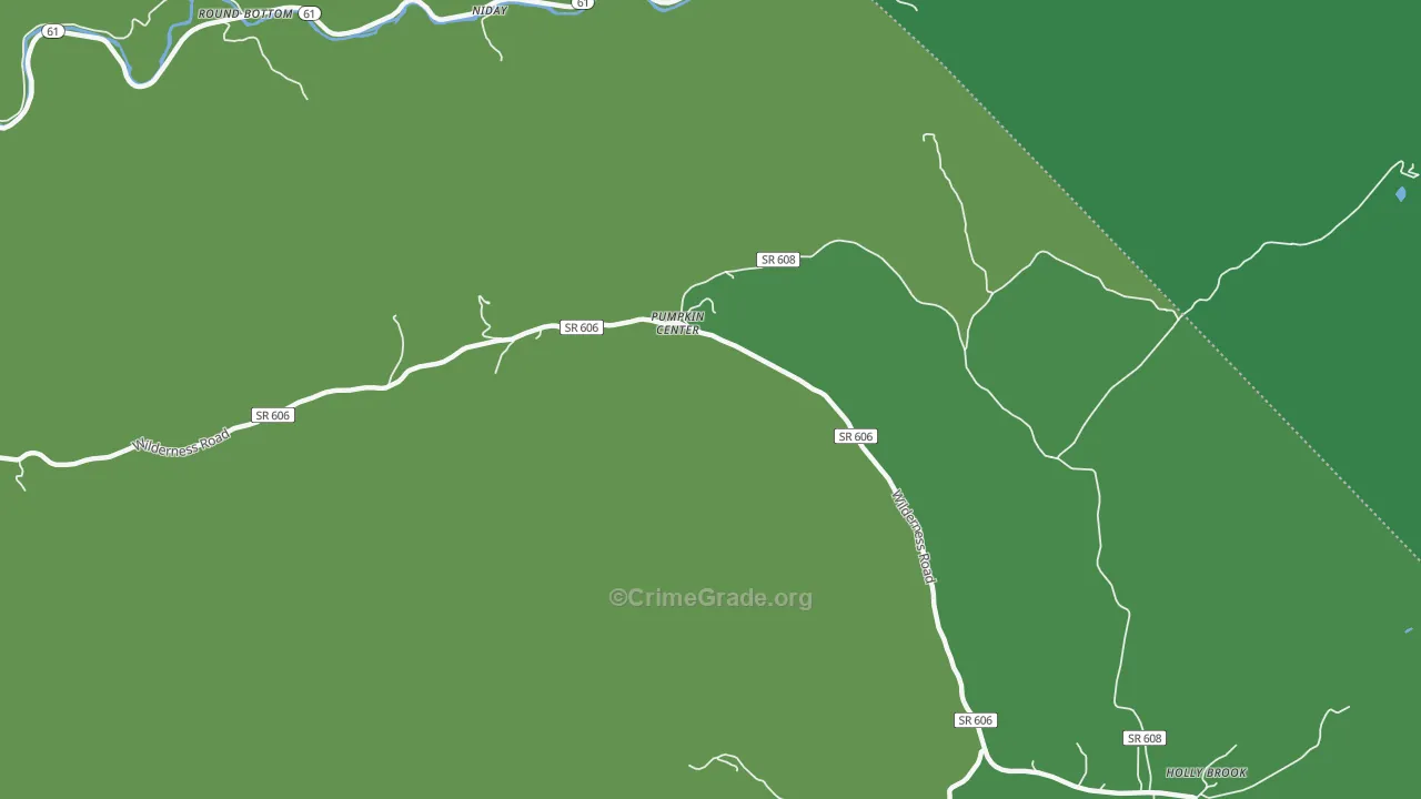 Pumpkin Center, VA Map of Vehicle Theft Rates