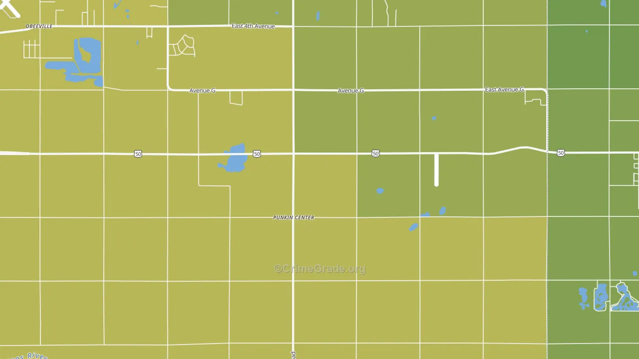 Punkin Center, KS Map of Vehicle Theft Rates