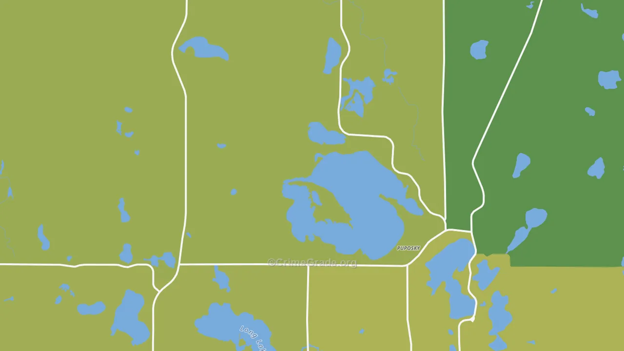 Puposky, MN Map of Vehicle Theft Rates