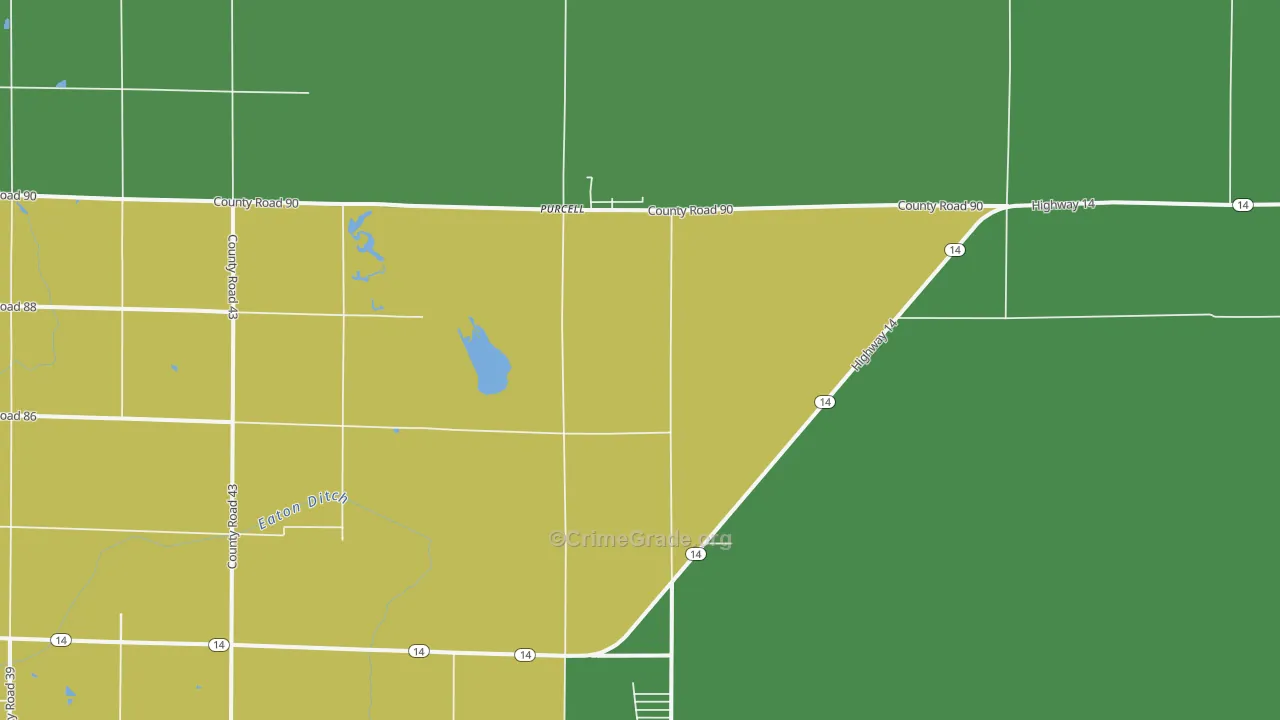 Purcell, CO Map of Vehicle Theft Rates