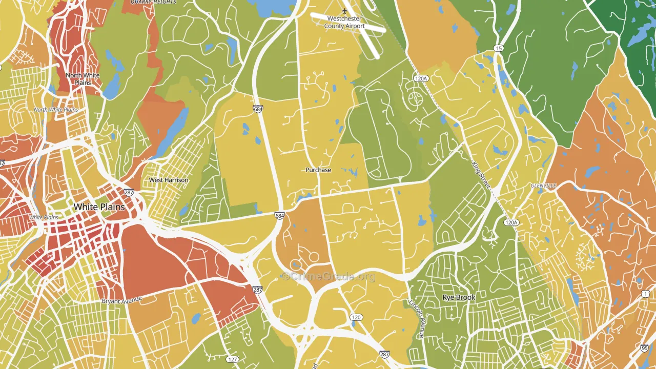 Purchase, NY Map of Vehicle Theft Rates