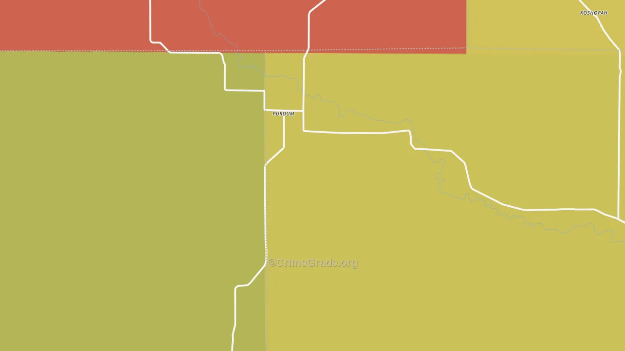 Purdum, NE Map of Vehicle Theft Rates