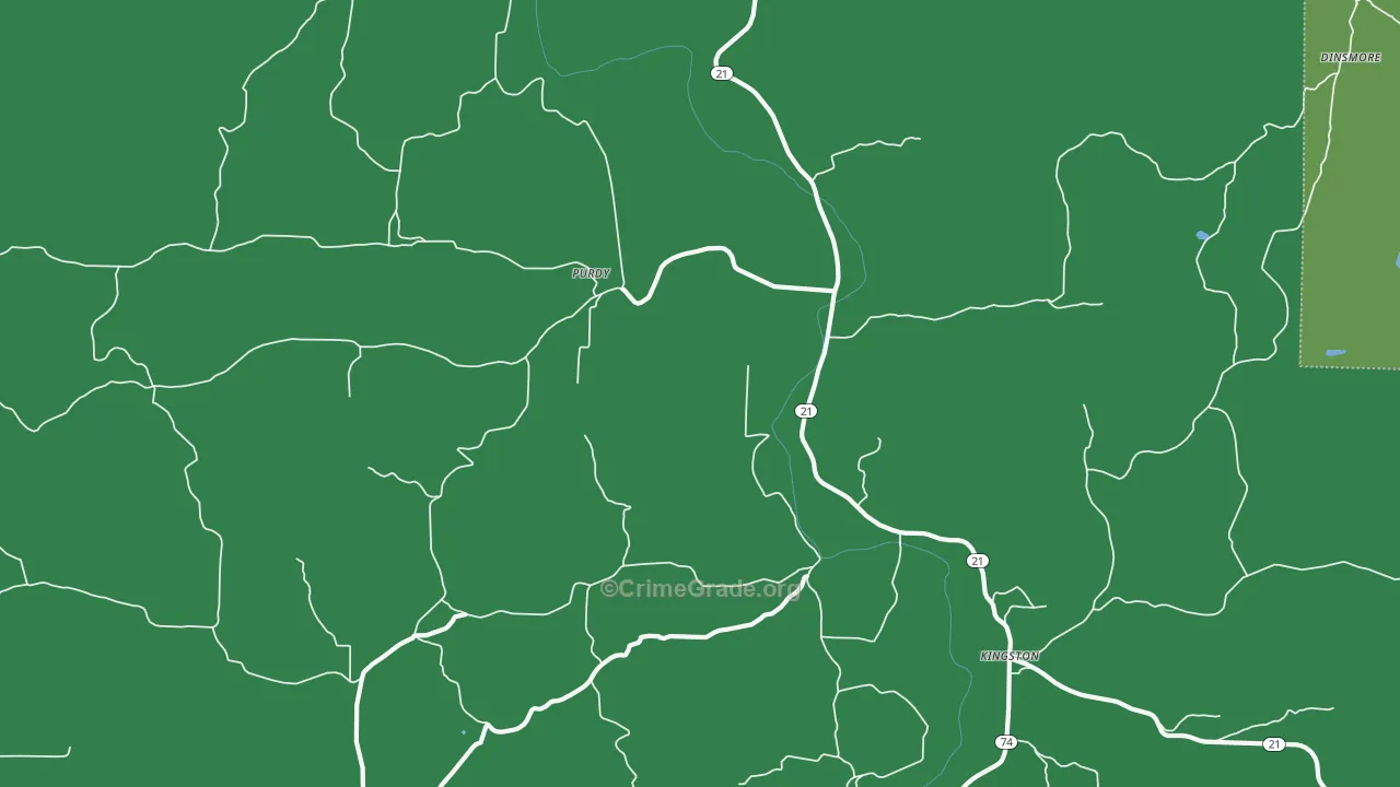Purdy, AR Map of Vehicle Theft Rates