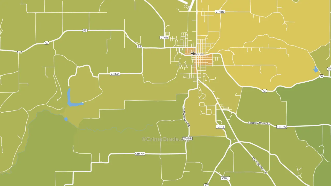 Purdy, WI Map of Vehicle Theft Rates