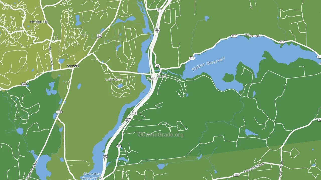 Purdys, NY Map of Vehicle Theft Rates