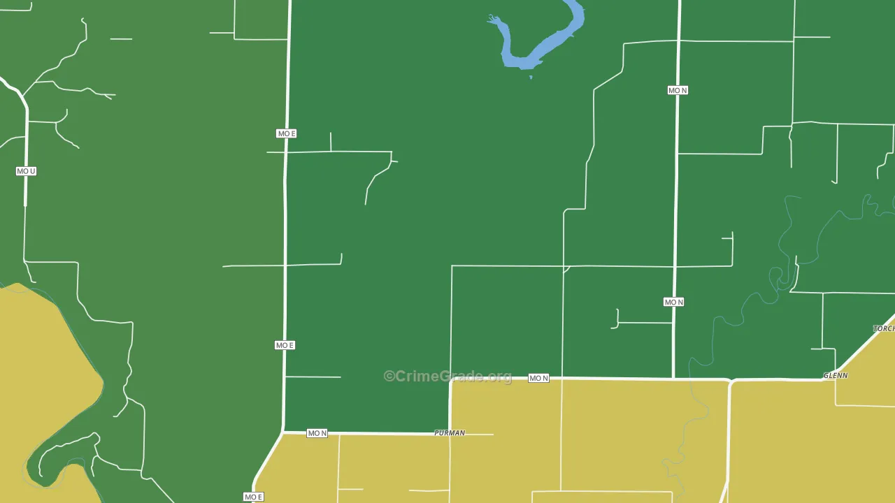 Purman, MO Map of Vehicle Theft Rates