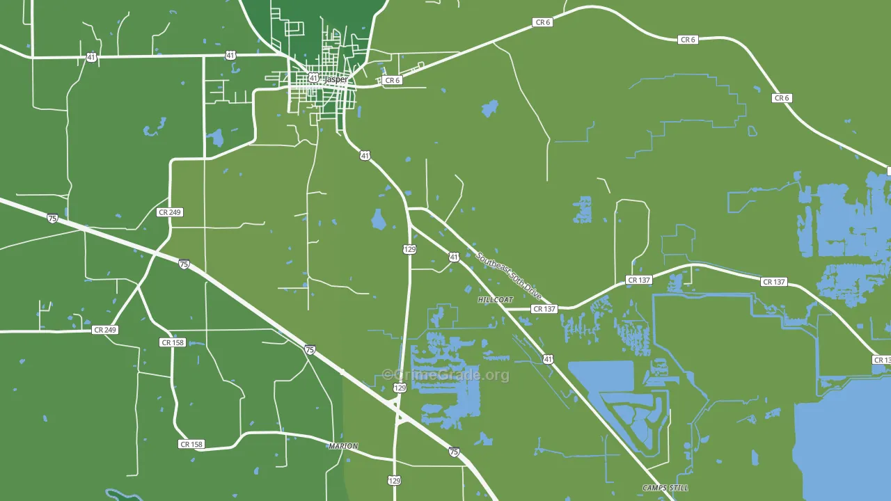Purvis Still, FL Map of Vehicle Theft Rates