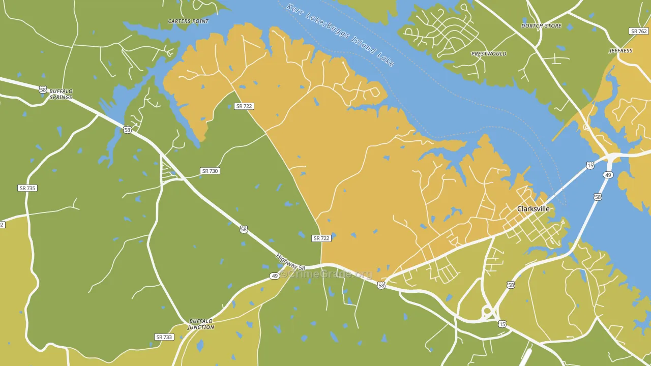 Puryear Corner, VA Map of Vehicle Theft Rates
