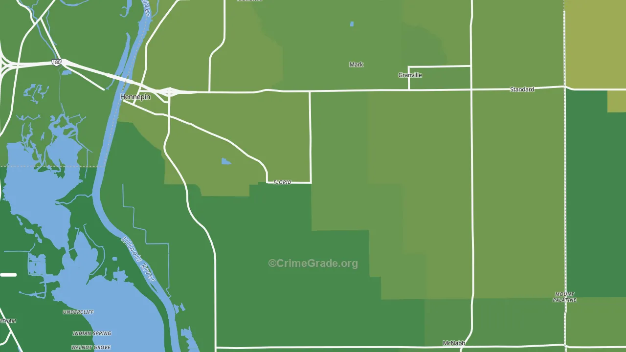 Putnam County, IL Map of Vehicle Theft Rates
