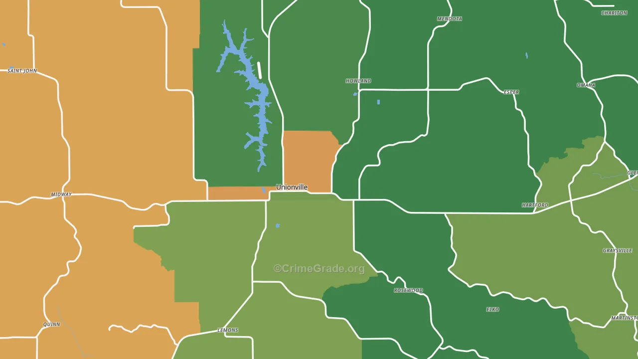Putnam County, MO Map of Vehicle Theft Rates