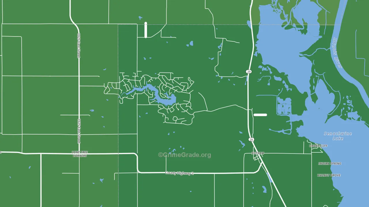 Putnam, IL Map of Vehicle Theft Rates