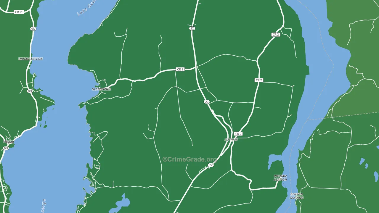 Putnam Station, NY Map of Vehicle Theft Rates