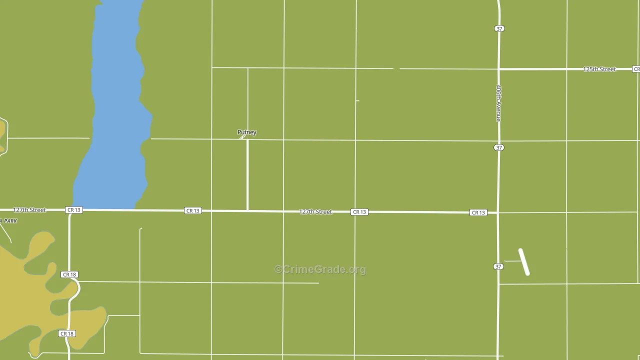 Putney, SD Map of Vehicle Theft Rates