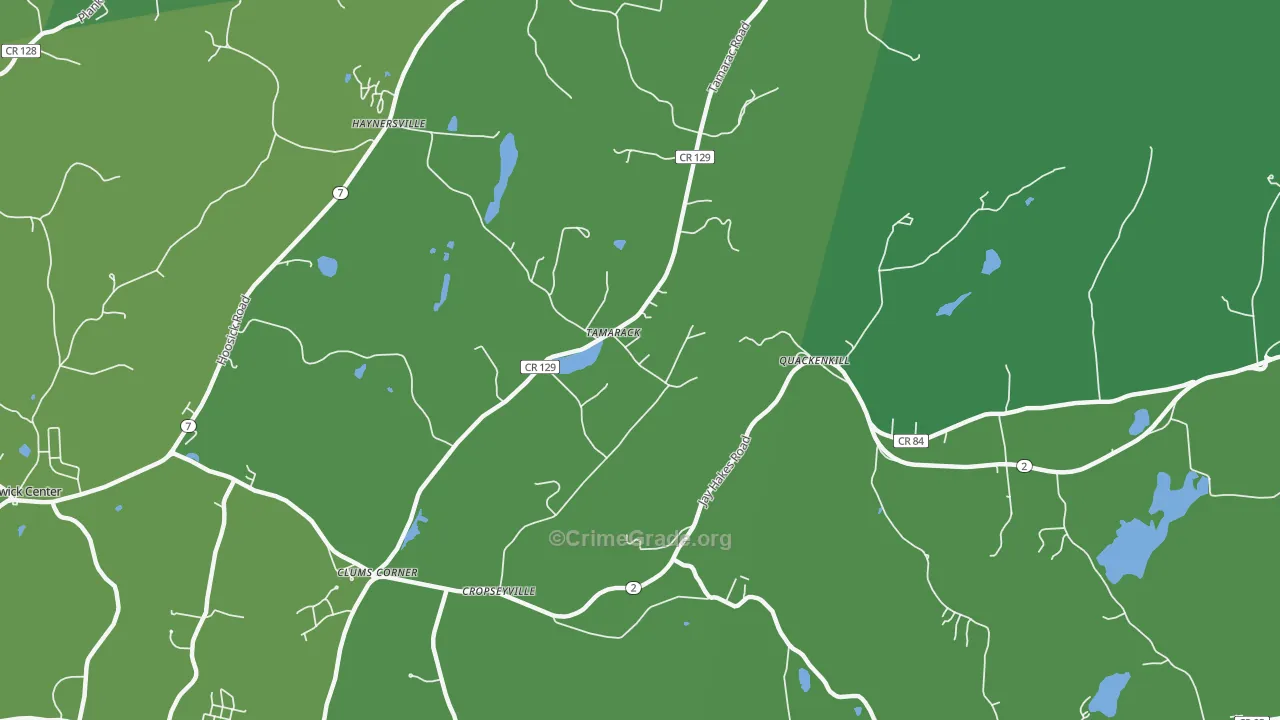 Quackenkill, NY Map of Vehicle Theft Rates