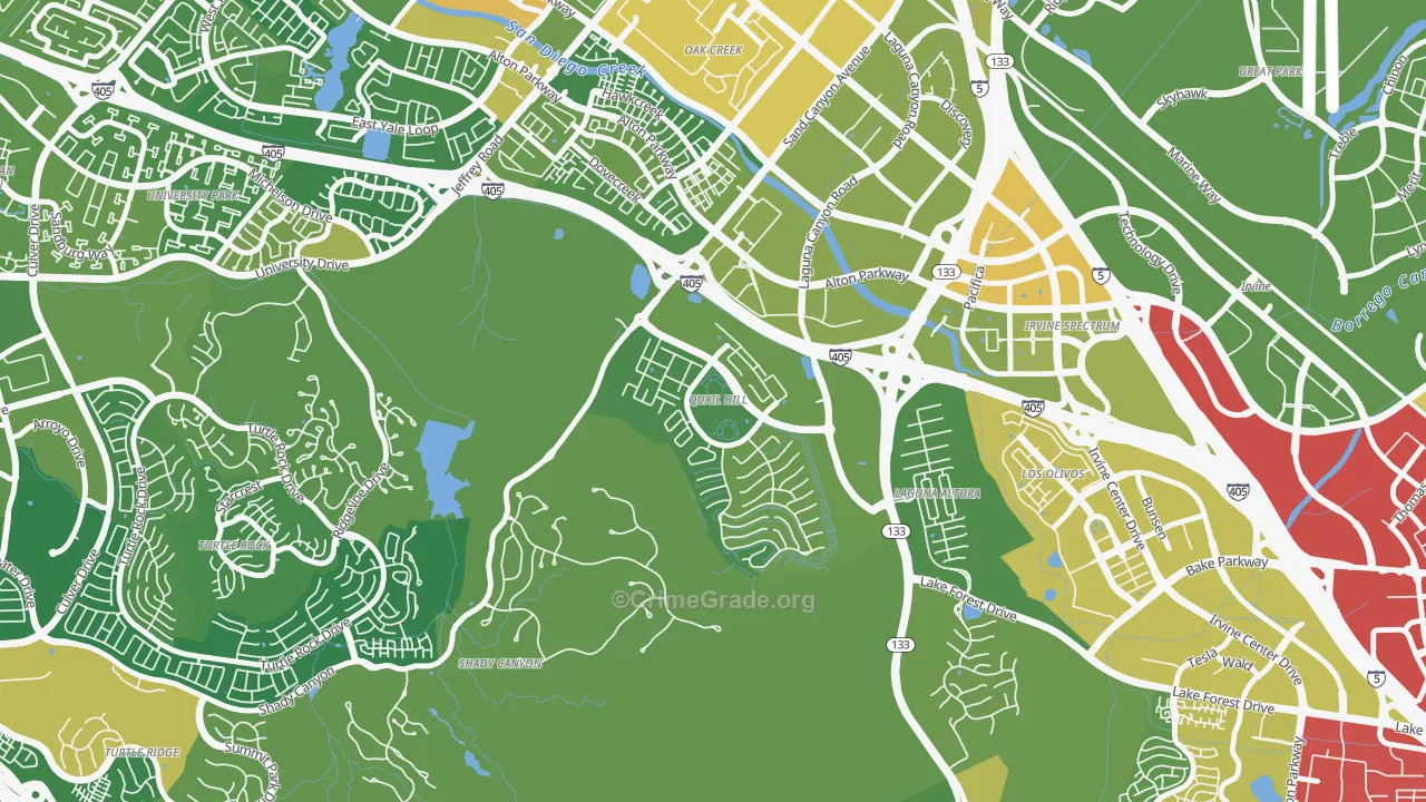 Quail Hill, Irvine, CA Map of Vehicle Theft Rates