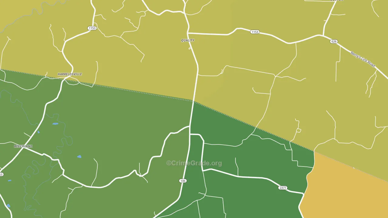 Quality, KY Map of Vehicle Theft Rates