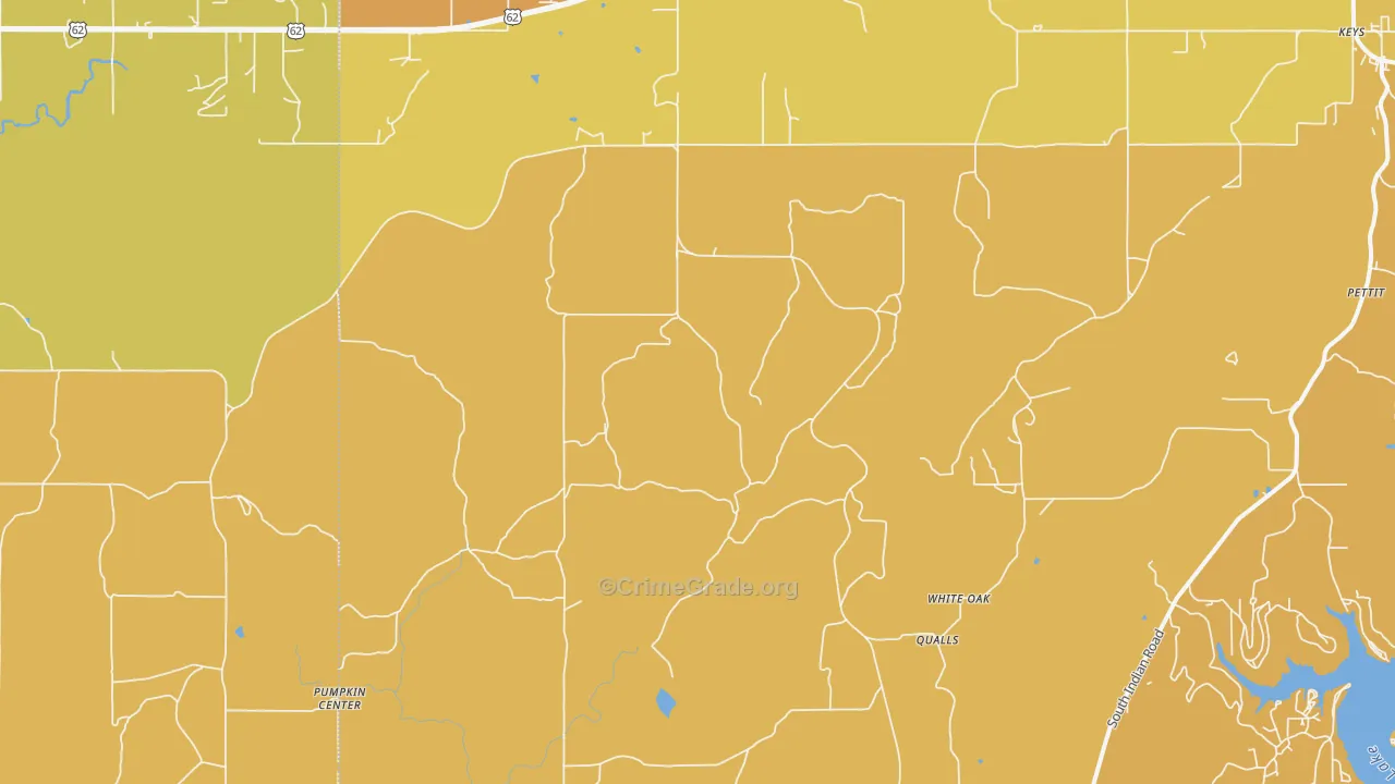 Qualls, OK Map of Vehicle Theft Rates