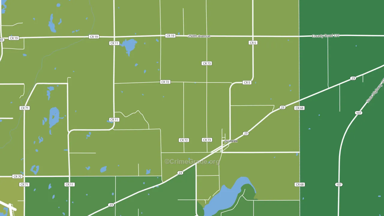 Quamba, MN Map of Vehicle Theft Rates