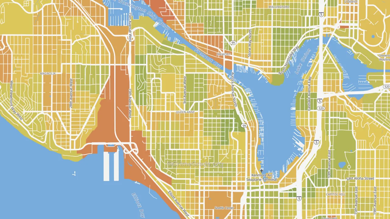 Queen Anne, Seattle, WA Map of Vehicle Theft Rates