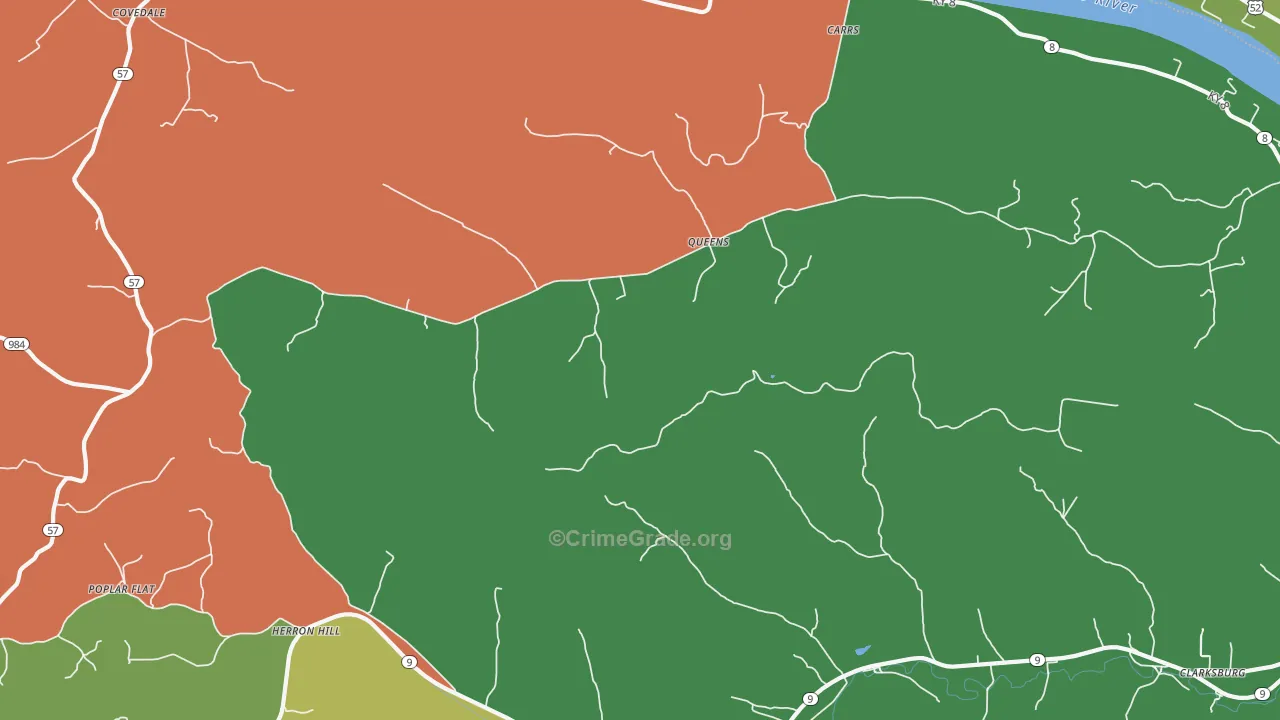 Queens, KY Map of Vehicle Theft Rates