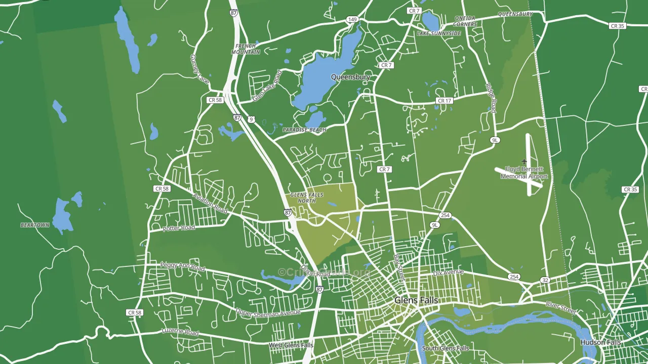 Queensbury, NY Map of Vehicle Theft Rates