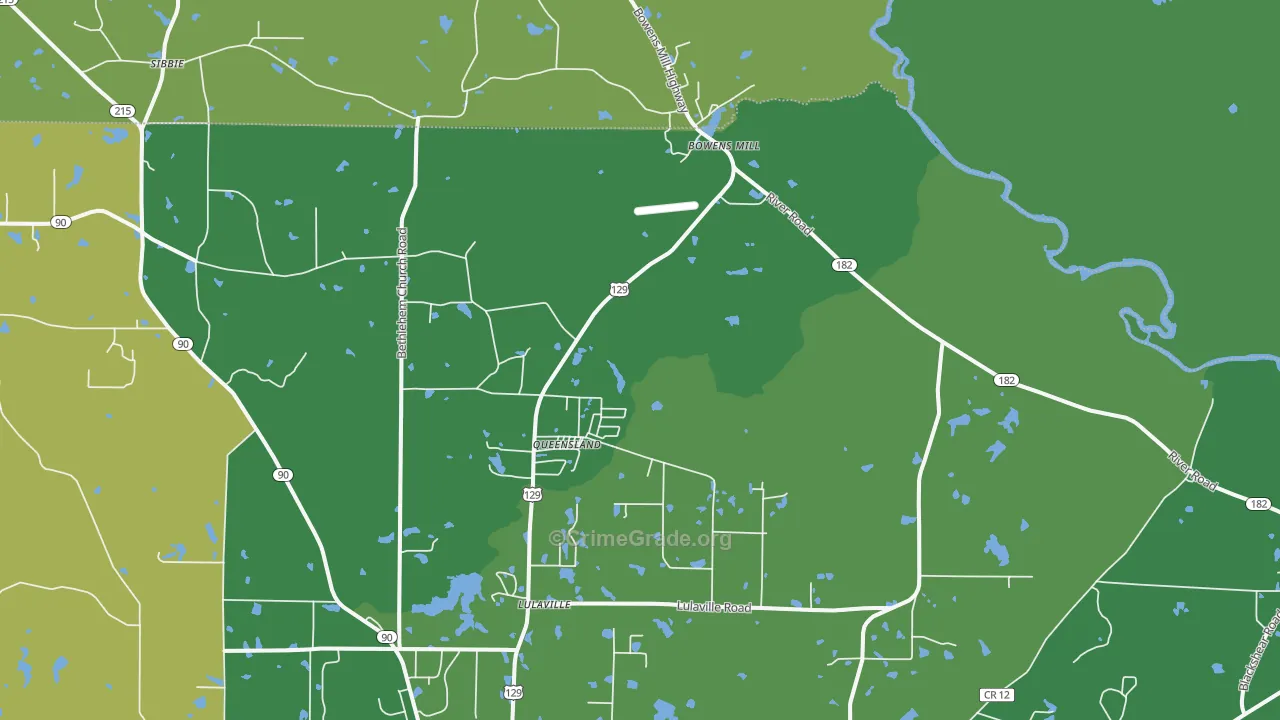 Queensland, GA Map of Vehicle Theft Rates