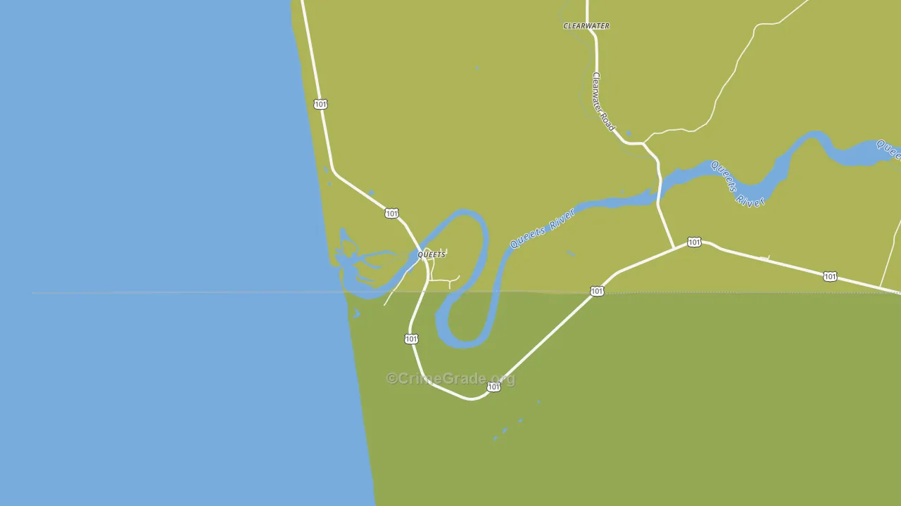 Queets, WA Map of Vehicle Theft Rates