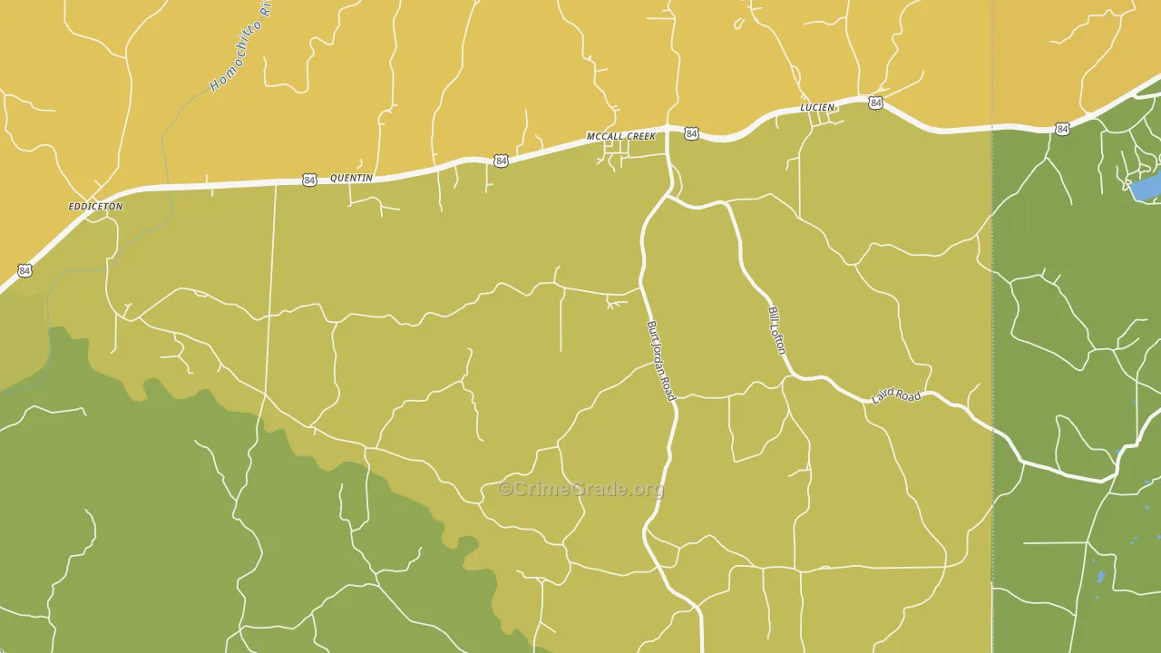 Quentin, MS Map of Vehicle Theft Rates