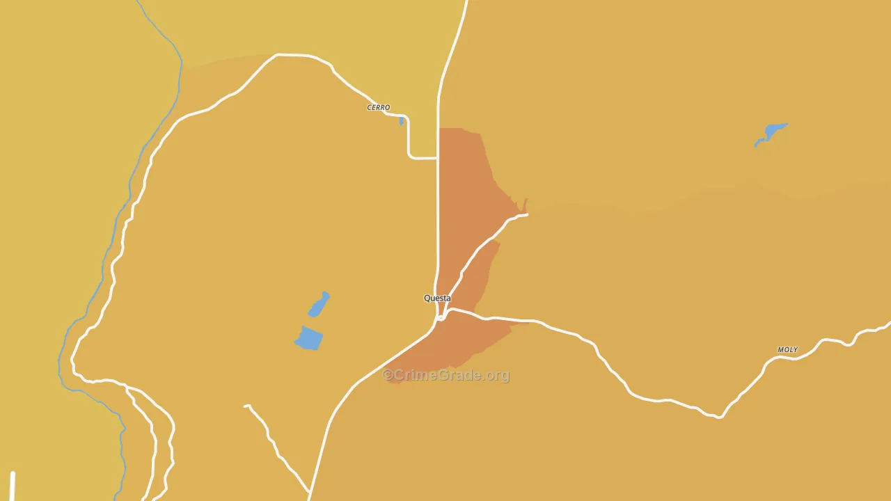 Questa, NM Map of Vehicle Theft Rates