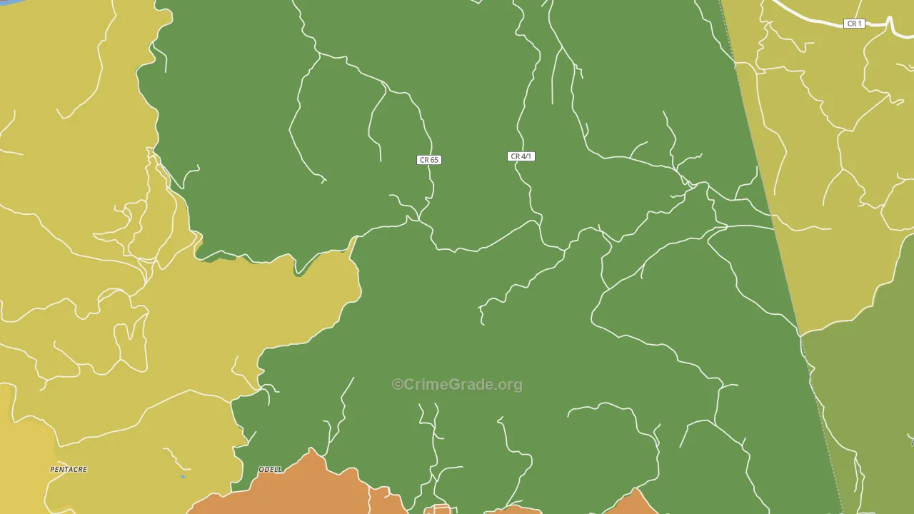 Quick, WV Map of Vehicle Theft Rates