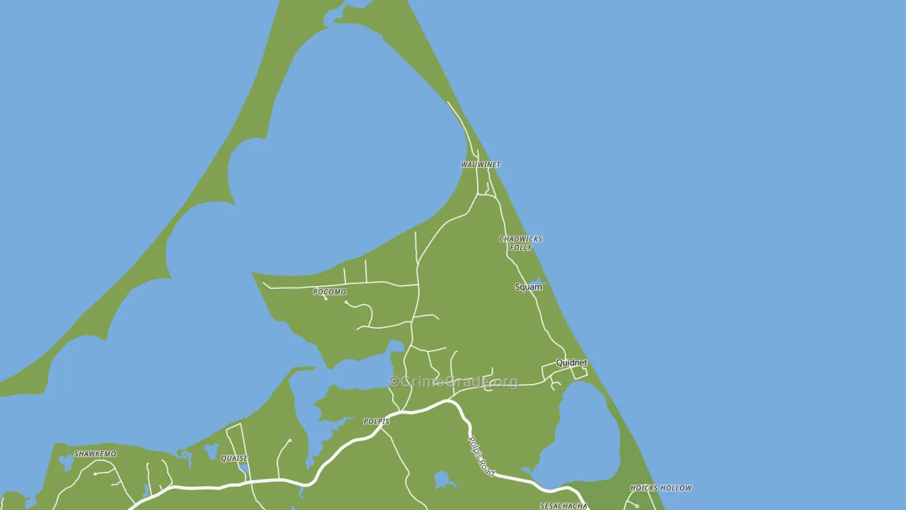 Quidnet, MA Map of Vehicle Theft Rates