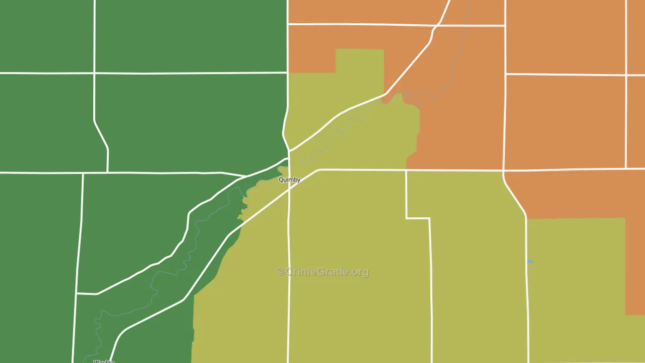 Quimby, IA Map of Vehicle Theft Rates